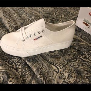 Superga white shoes